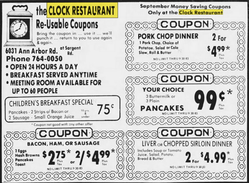 Clock Restaurant - Sep 01 1983 Article (newer photo)